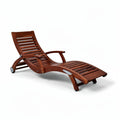 **Houten Ligstoel met Rollen en Ergonomisch Ontwerp**