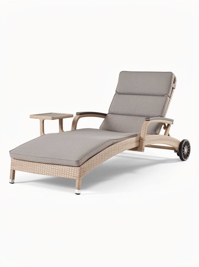 **Technische titel in het Nederlands: Luxe ligstoel van wicker met verstelbare rugleuning**
