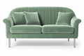**Moderne groene velours bank met kussens**