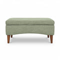 **Titel in het Nederlands: Elegante groene poef met houten poten**