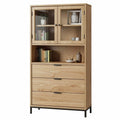 **Technische titel in het Nederlands: "Moderne Houten Boekenkast met Glazen Deuren en Laden"**